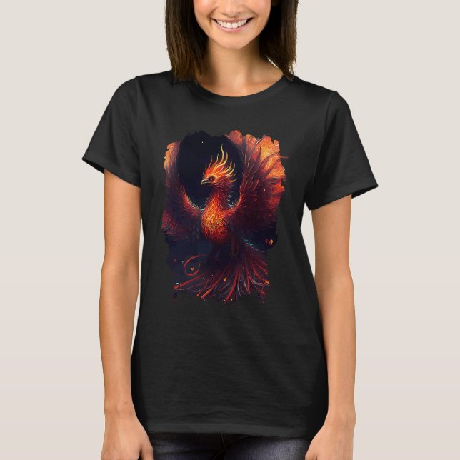 Camiseta Flaming phoenix with ornaments and fiery glow (Anverso)