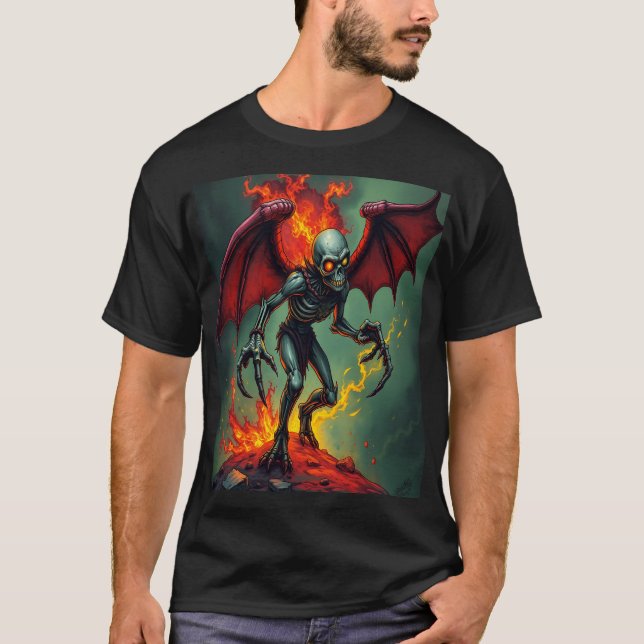 Camiseta Flaming Winged Demon (Anverso)
