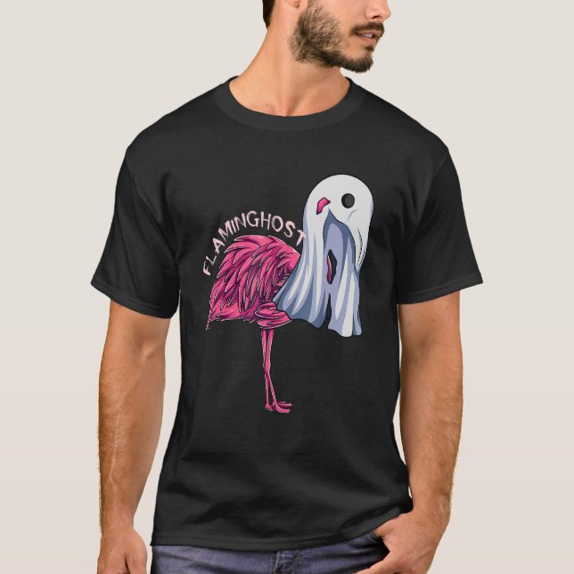 Camiseta Flaminghost Flamingo Flamingo Pink Halloween (Anverso)