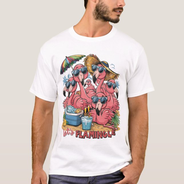 Camiseta Flamingle: Vibes de verano (Anverso)
