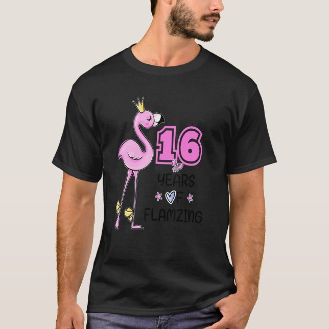 Camiseta Flamingo 16º Cumpleaños 16 Años De Inflación Desde (Anverso)