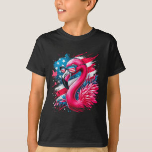 Camiseta Flamingo 4 De Julio Bandera Estadounidense Patriót