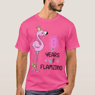Camiseta Flamingo 8th Birthday 8 Years Of Flamazing Since 2
