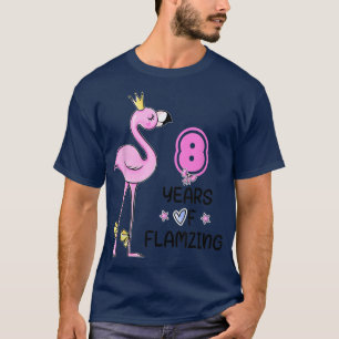 Camiseta Flamingo 8th Birthday 8 Years Of Flamazing Since 2