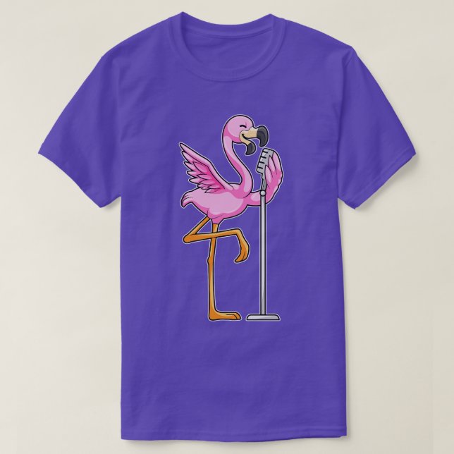Camiseta Flamingo al cantar con micrófono (Diseño del anverso)