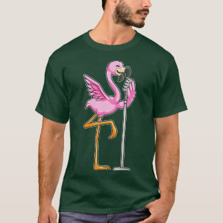Camiseta Flamingo al cantar con micrófono
