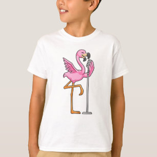 Camiseta Flamingo al cantar con micrófono