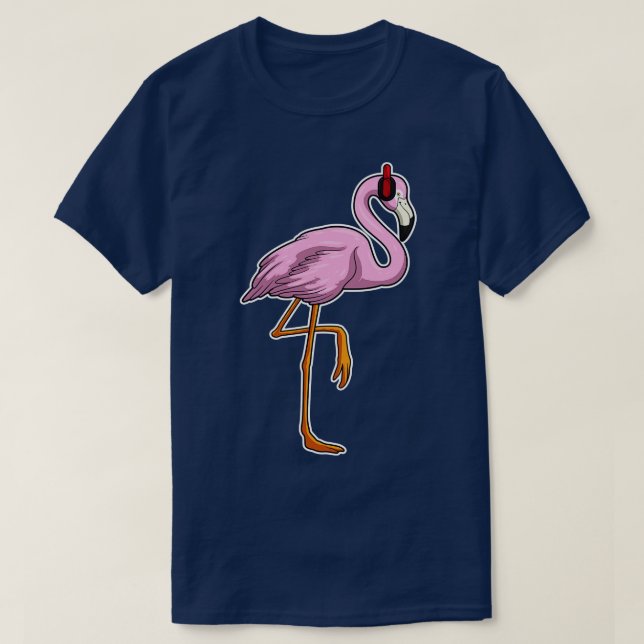 Camiseta Flamingo Auricular Música (Diseño del anverso)
