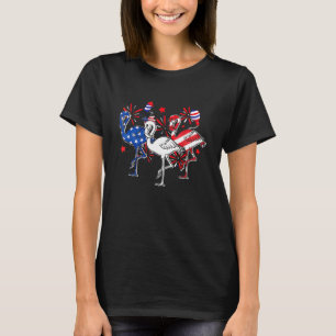 Camiseta Flamingo Azul Blanco Rojo 4 De Julio Patriot Ume A
