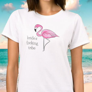 Camiseta Flamingo Bachelorette Bridesmaid Tribu de enclavam