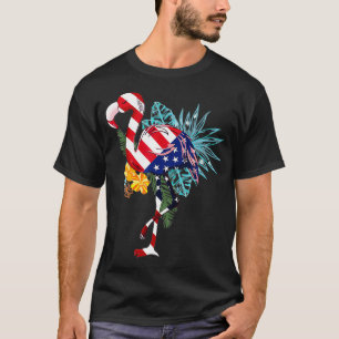 Camiseta Flamingo Bandera Americana Flamerica Patriótica 4