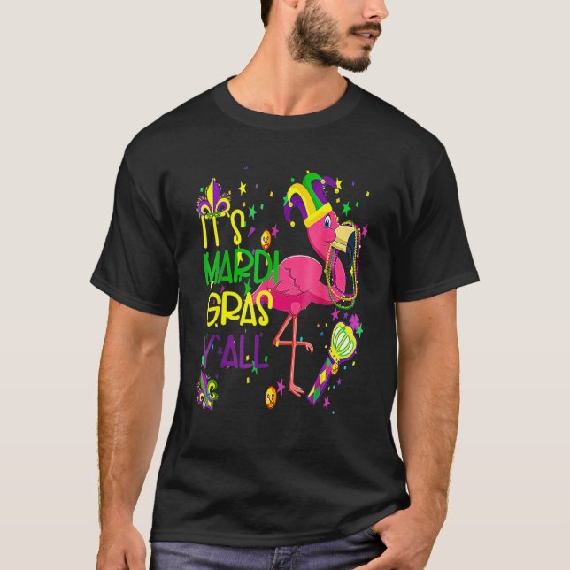 Camiseta Flamingo Beads New Orleans Festival de Mardi Gra (Anverso)