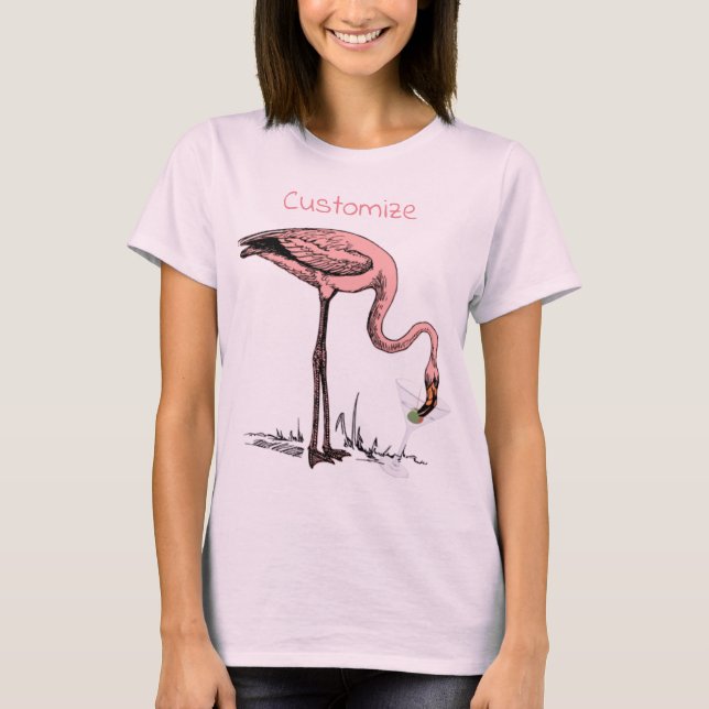 Camiseta Flamingo Beber Martini Thunder_Cove (Anverso)
