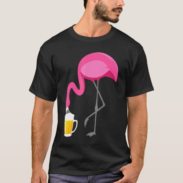 Camiseta Flamingo Beer Beer Funny Flamingo Rosa (Anverso)