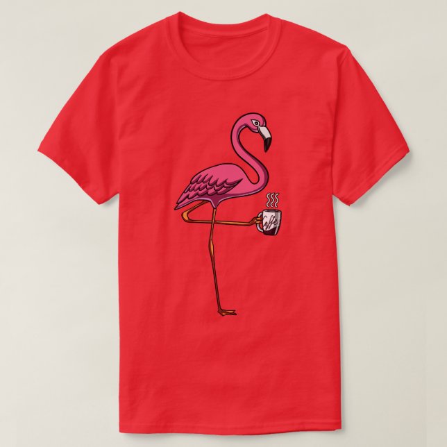 Camiseta Flamingo Bird Coffee Lover (Diseño del anverso)