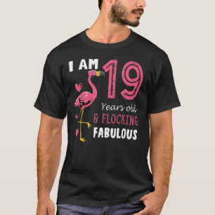 Camiseta Flamingo Bird Flamingo Cute Cumpleaños Por 19 Años