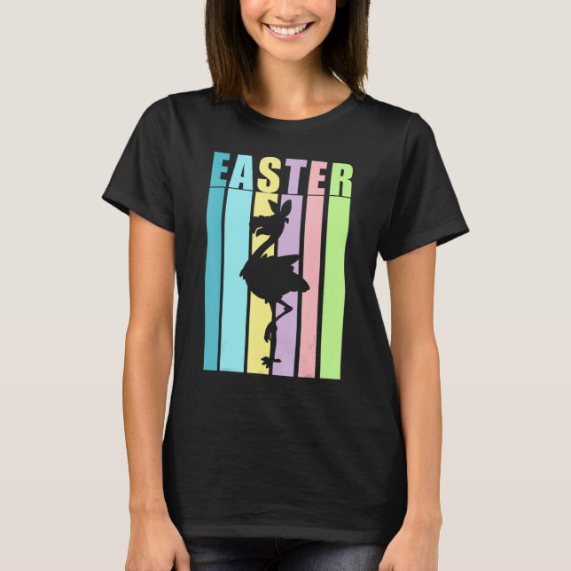 Camiseta Flamingo Bird Happy Easter Cute Funny Spring Fun H (Anverso)