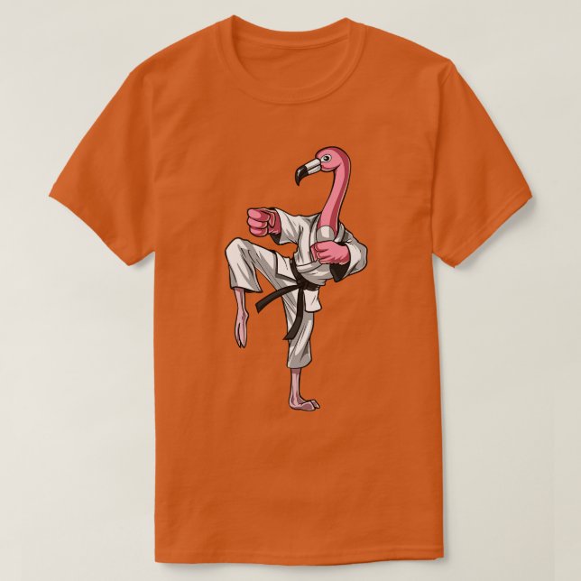 Camiseta Flamingo Bird Karate (Diseño del anverso)