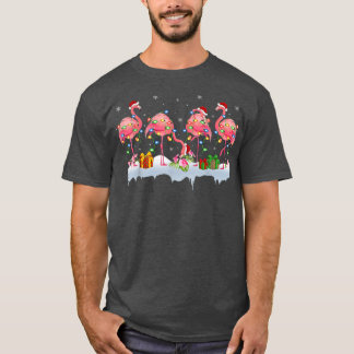 Camiseta Flamingo Bird Lover Xmas Lights Pink Flamingo Chri