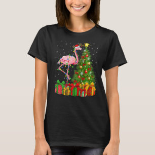 Camiseta Flamingo Bird Xmas Holiday Santa Flamingo Navidad