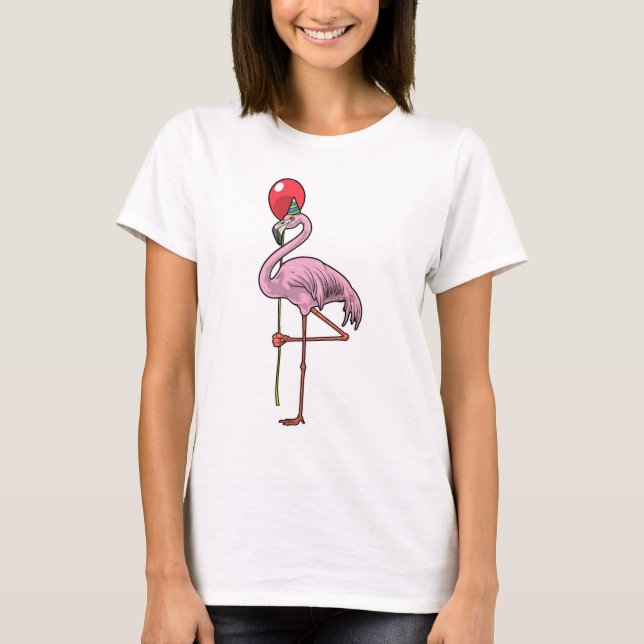 Camiseta Flamingo Birthday Balloon (Anverso)
