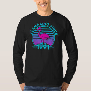 Camiseta Flamingo Birthday Nació 1991 Flamazing