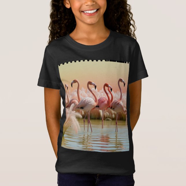 Camiseta Flamingo Bliss - Un fragmento de elegancia tropica (Anverso)