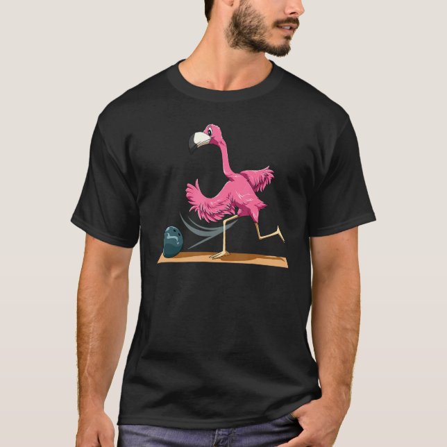 Camiseta Flamingo Bowling Flamingo Jugando Bowling Flamingo (Anverso)