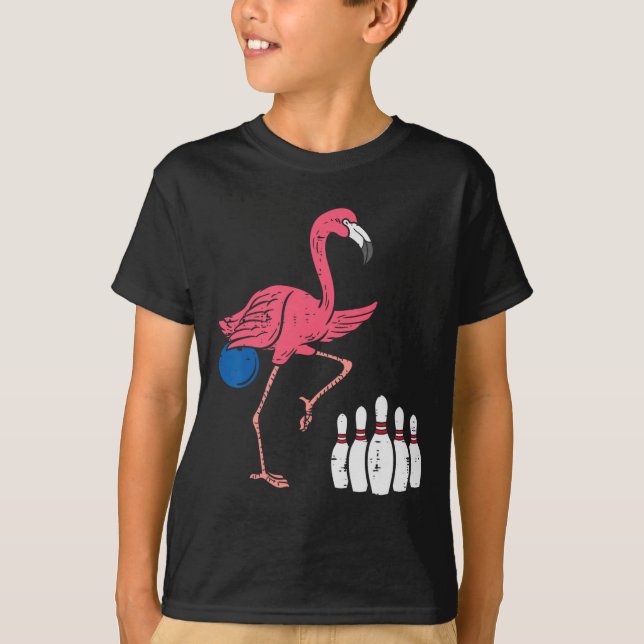 Camiseta Flamingo Bowling Funny Sport Bowler Team (Anverso)