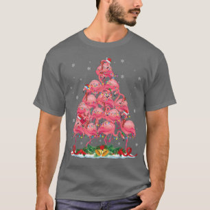 Camiseta Flamingo Christmas Tree Fairy Lights Pajama Flamin