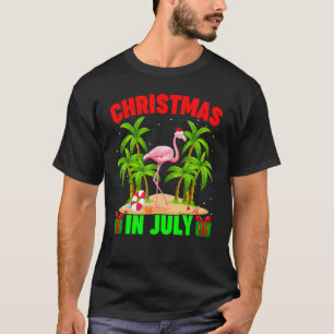 Camiseta Flamingo Coincidiendo Con Los Navidades De Santa H