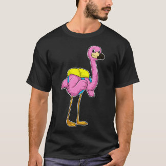 Camiseta Flamingo como alumno con bolso escolar