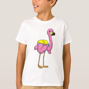 Camiseta Flamingo como alumno con bolso escolar