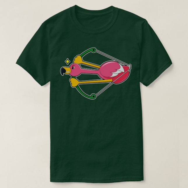 Camiseta Flamingo como flecha con arco (Diseño del anverso)