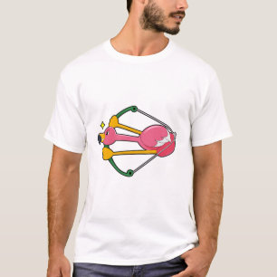 Camiseta Flamingo como flecha con arco