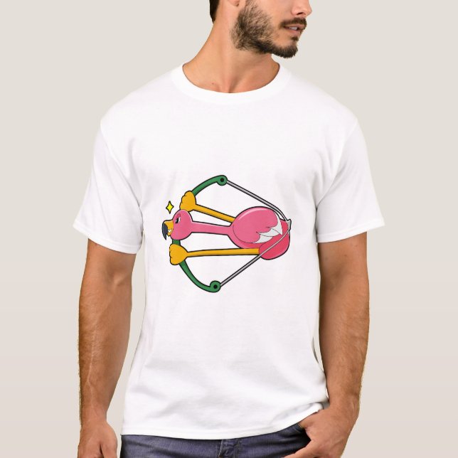 Camiseta Flamingo como flecha con arco (Anverso)