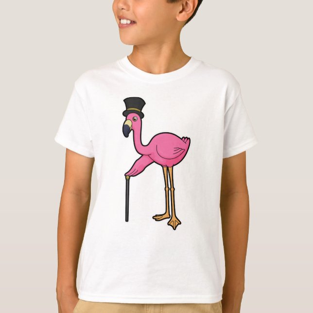 Camiseta Flamingo como Groom con Gorra y caña (Anverso)