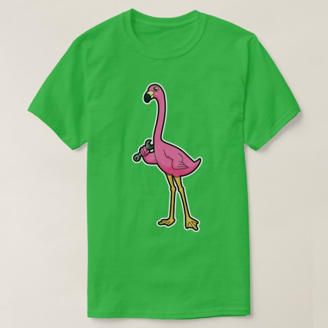 Camiseta Flamingo como mecánico con llave (Diseño del anverso)