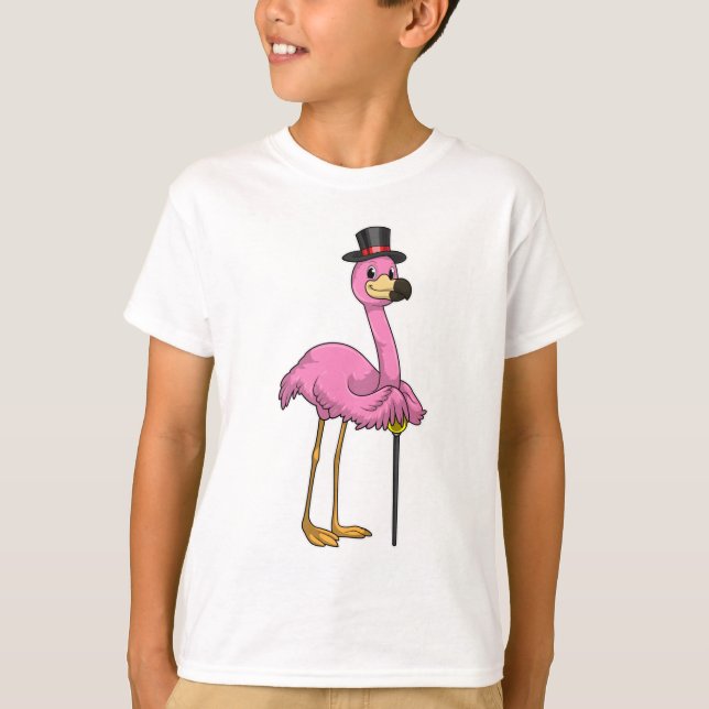 Camiseta Flamingo como pensionista con palo (Anverso)
