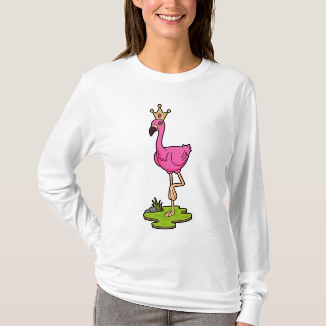 Camiseta Flamingo como princesa con corona (Anverso)