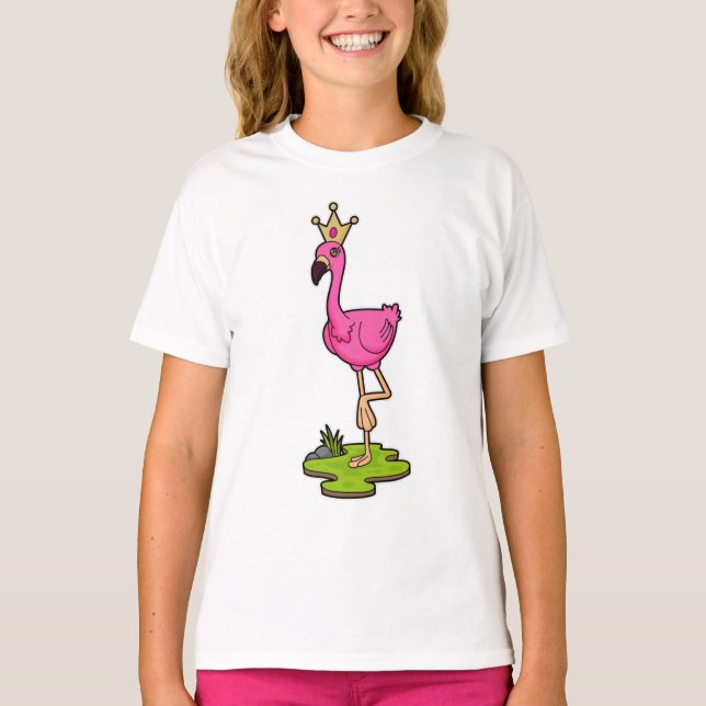 Camiseta Flamingo como princesa con corona (Anverso)