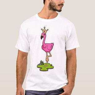 Camiseta Flamingo como princesa con corona