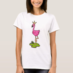 Camiseta Flamingo como princesa con corona
