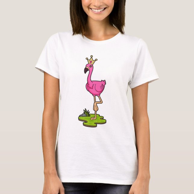 Camiseta Flamingo como princesa con corona (Anverso)
