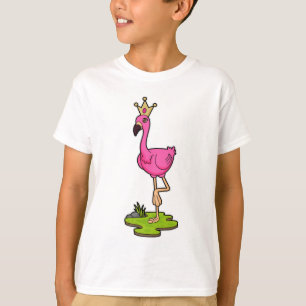 Camiseta Flamingo como princesa con corona