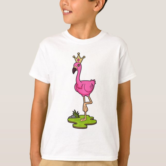 Camiseta Flamingo como princesa con corona (Anverso)