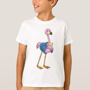 Camiseta Flamingo como secretario con Notepad