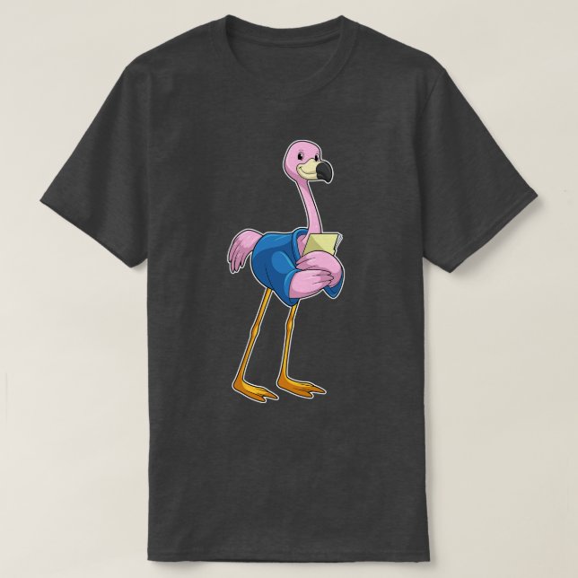Camiseta Flamingo como secretario con Notepad (Diseño del anverso)
