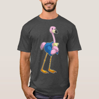 Camiseta Flamingo como secretario con Notepad