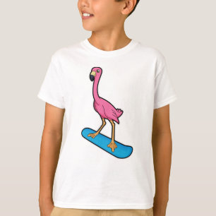 Camiseta Flamingo como snowboard con Snowbaord